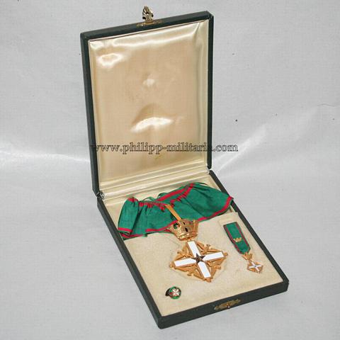 Verdienstorden der Republik Italien, 1. Modell (1951-2002), III. Klasse Komturkreuz Halskreuz im Verleihungsetui