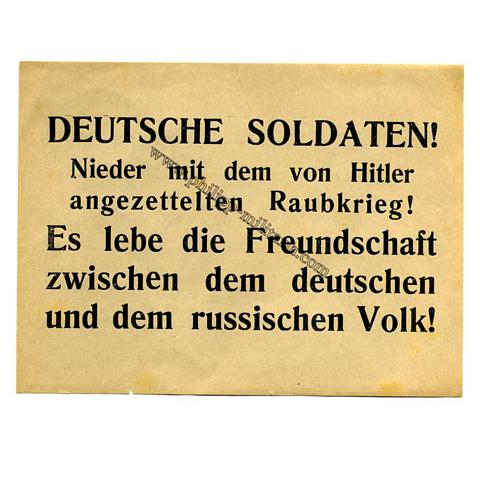 Alliiertes Propagandaflugblatt - 2.Weltkrieg
