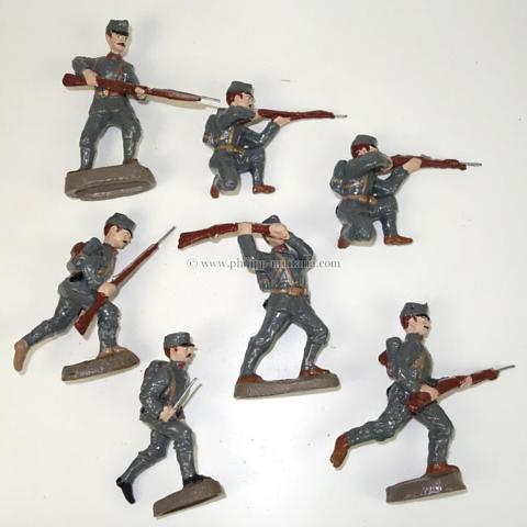 Elastolin - Lot mit 7 Massefiguren, österreichische Soldaten im 1.Weltkrieg