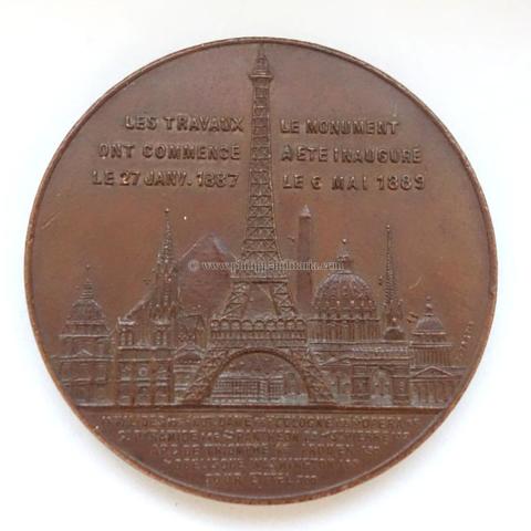 Frankreich Medaille 1889 ' Souvenir de mon Ascension à la Tour Eiffel '