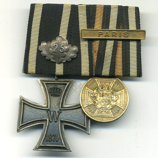 Ordensspange 1870 mit 2 Auszeichnungen