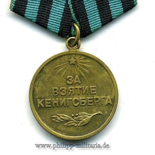 Sowjetunion - Medaille 'Für die Einnahme Königsbergs'