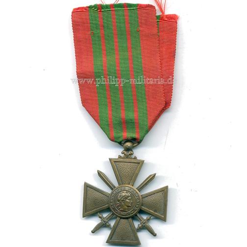 Frankreich - Kriegskreuz mit Schwertern 'Croix de Guerre' 1939
