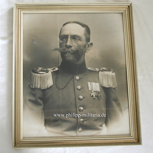 Bayrischer Offizier - gerahmtes Portrait-Erinnerungsfoto
