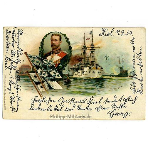 Kaiserliche Marine - colorierte Postkarte