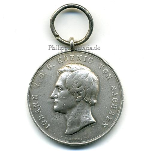 Königreich Sachsen, Silberne Medaille für Lebensrettung König Johann