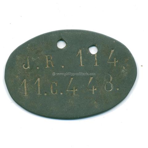 Erkennungsmarke 'I.R.114 11.c.448.'