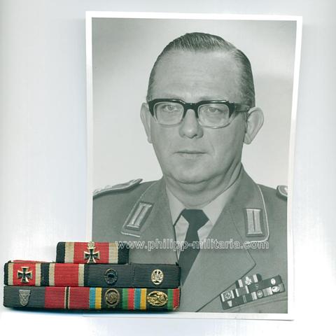 Bandspange mit 9 Auszeichnungen eines Ritterkreuz mit Eichenlaubträgers - Ausführung 1957