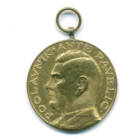 Kroatien - Ante Pavelic bronzene Tapferkeitsmedaille 1941