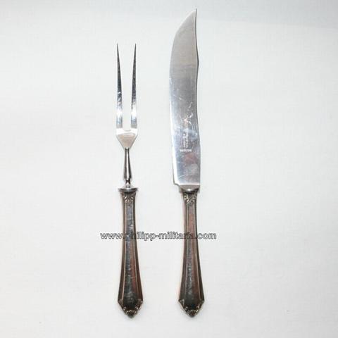 Besteck / Essbesteck  - Fleischmesser & Bratenspieß aus einem Offizierskasino aus einem Kasino der Kriegsmarine