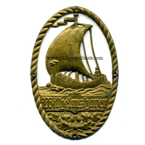 Marinebrigade Ehrhardt - Ärmelabzeichen der II. Marinebrigade Wilhelmshaven - Inschrift ' Wilhelmshaven ' 