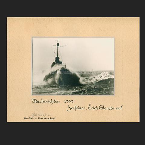 JOHNNESSON  Rolf, Kommandant Zerstörer 'Erich Steinbrick', eigenhändige Unterschrift 