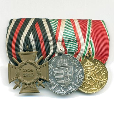 Ordensspange mit 3 Auszeichnungen - Österreich - Ungarn - Bulgarein