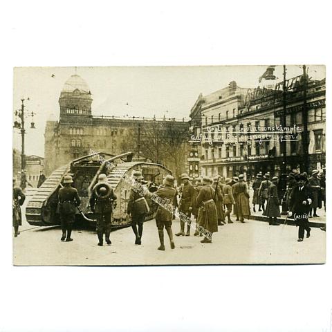 Freikorps - Fotopostkarte von den Strassenkämpfen in Berlin