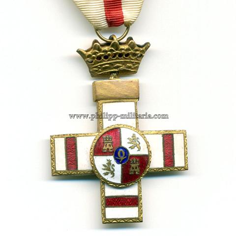 Spanien - Militär-Verdienstorden / Orden del Mérito Militar, 3. Modell, Weiße Abteilung mit weißen Streifen für Pansionsberechtigte, 1. Klasse