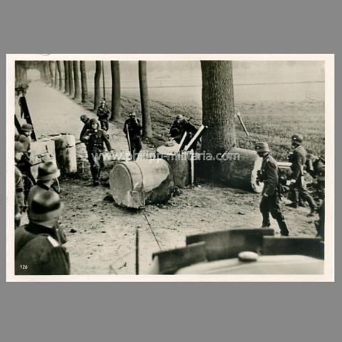 Deutscher Vormarsch in Frankreich 1940, Beseitigung von Strassensperren - offizielles Pressefoto