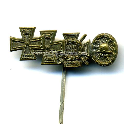 Miniaturspange mit 4 Auszeichnungen 1. Weltkrieg