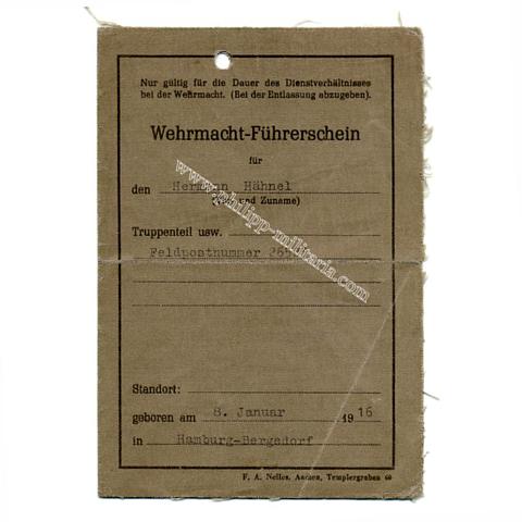 Wehrmacht - Führerschein