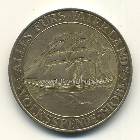 Medaille 'Volksspende-NIOBE', 'Den Opfern von Fehmarn zum Gedenken'