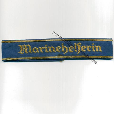 Ärmelband ' Marinehelferin ' für Oberhelferrinnen im Dienst der Kriegsmarine - Hitlerjugend / Marine HJ