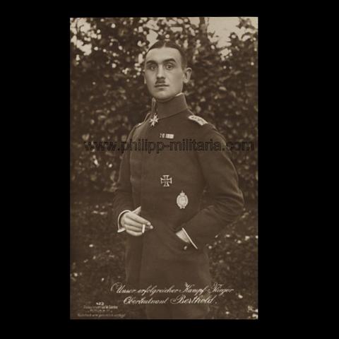 Kaiserliche Fliegerei -  Oberleutnant Berthold - Träger des Pour le Mérite (Sanke-Fotopostkarte Nr.423) 