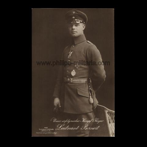 Kaiserliche Fliegerei -  Leutnant Bernert 'Unser erfolgreicher Kampfflieger' (Sanke-Fotopostkarte Nr.443) 