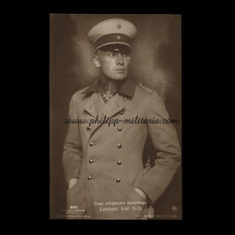 Kaiserliche Fliegerei -  Leutnant Karl Bolle - Träger des Pour le Mérite (Sanke-Fotopostkarte Nr.685)