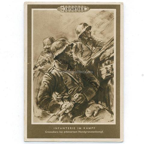 Propagandakarte 'Infanterie im Kampf'