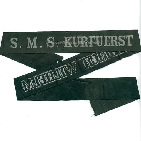 Kaiserliche Marine Mützenband 'S.M.S. Kurfürst Friedrich Wilhelm'