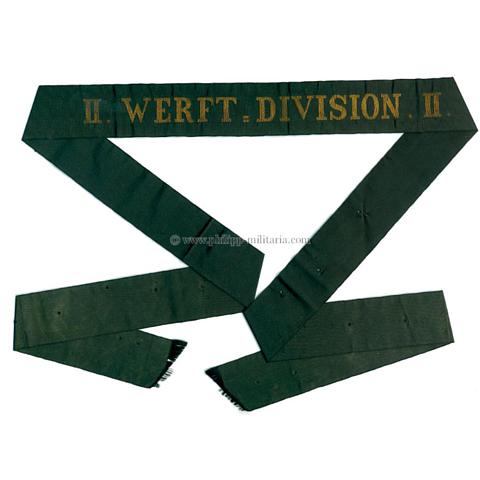 Kaiserliche Marine Mützenband 'II.Werft-Division.II.'