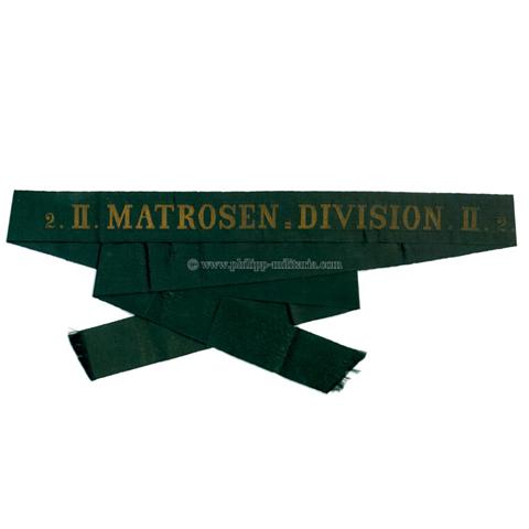 Kaiserliche Marine Mützenband '2.II.Matrosen Division.II.2.'