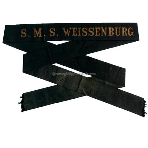 Kaiserliche Marine Mützenband 'S.M.S. Weissenburg'