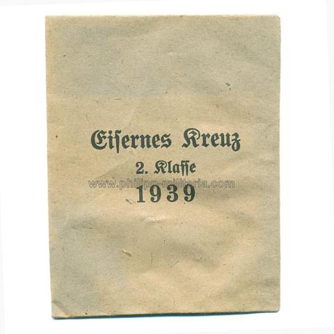 Eisernes Kreuz 2. Klasse 1939 - Verleihungstüte