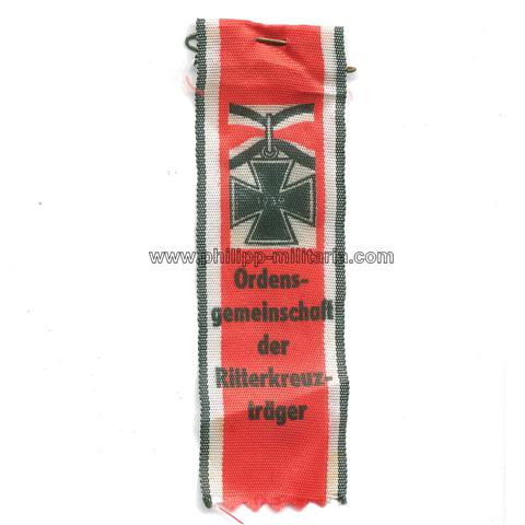 Ordensgemeinschaft der Ritterkreuzträger ODR, Anhänger, Seidenband