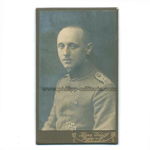 Offizier mit Eisernem Kreuz 1. Klasse 1914 - Pappfoto
