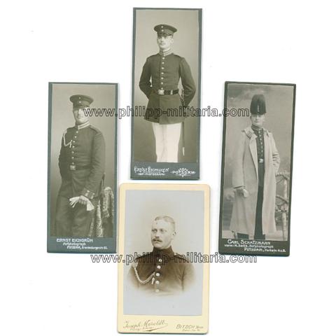 Kaiserliche Soldaten  - 4 Portraitfotos um 1900