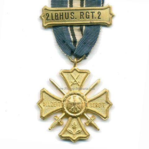Regiments-Erinnerungskreuz der ehemaligen Deutschen Wehrmacht mit Bangspange 'Lb.Hus.Rgt.2'