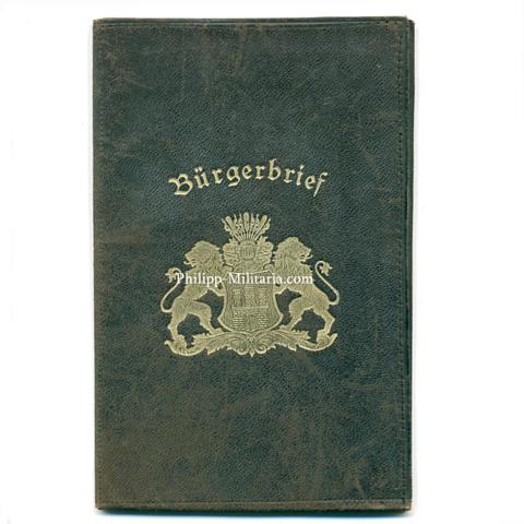 Bürgereid, Bürgerbrief 1906 Hamburg