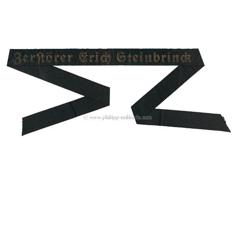 Kriegsmarine Mützenband 'Zerstörer Erich Steinbrinck'
