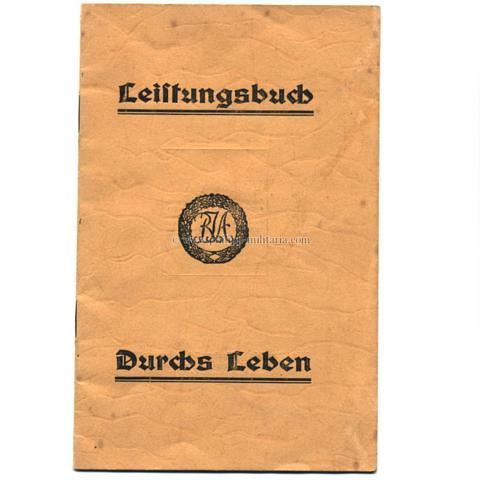 Reichssportjugendabzeichen / RJA - Leistungsbuch mit Urkunde