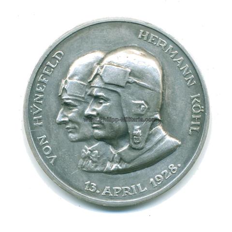 Medaille Atlantiküberquerung 13. April 1928, von Hünefeld, Hermann Köhl 