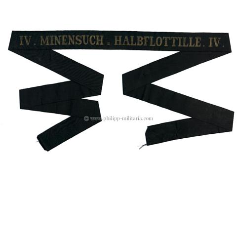 Reichsmarine Mützenband 'IV.Minensuch-Halbflottille.IV.'