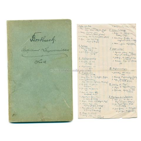 Bordbuch der Oberleutnant Laupenmüller - Flieger-Ersatz-Abteilung 12 (FEA 12) in Cottbus und Flieger-Abteilung 43  