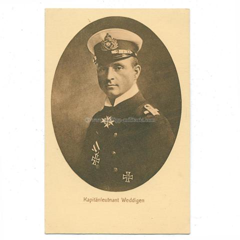 Weddingen Otto, Kommandant 'U9', Foto- Postkarte