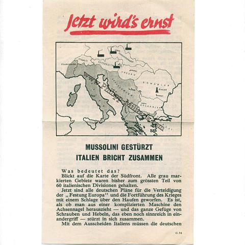 Alliiertes Propagandaflugblatt 2.Weltkrieg 'Jetzt wird´s erst'