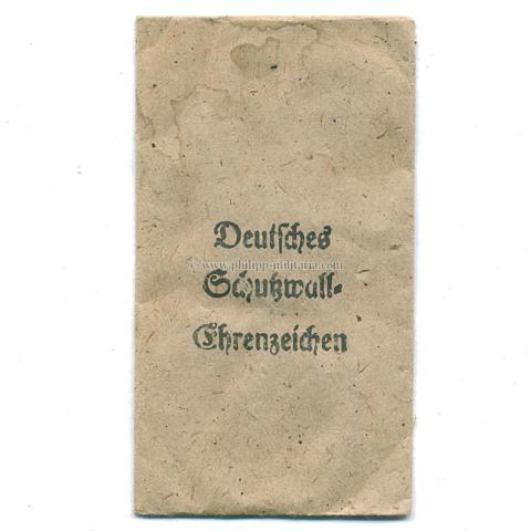 Deutsche Schutzwall-Ehrenzeichen - Verleihungstüte