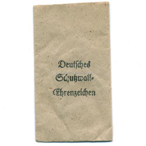 Deutsche Schutzwall-Ehrenzeichen - Verleihungstüte