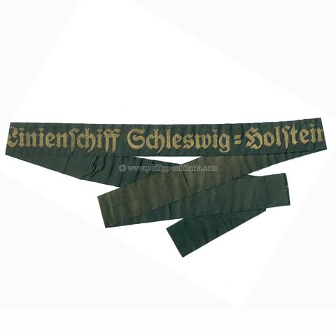 Kriegsmarine Mützenband 'Linienschiff Schleswig=Holstein'