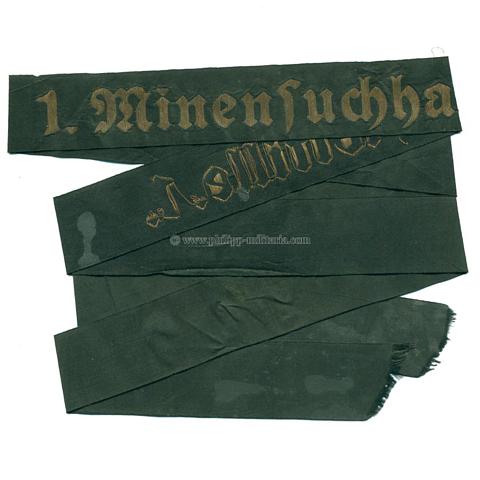Kriegsmarine Mützenband '1.Minensuchhalbflottille.1.'