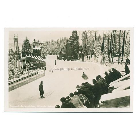 NS Propagandakarte - Olympiade 1936 - Garmisch-Partenkirchen - Olympia-Bobbahn